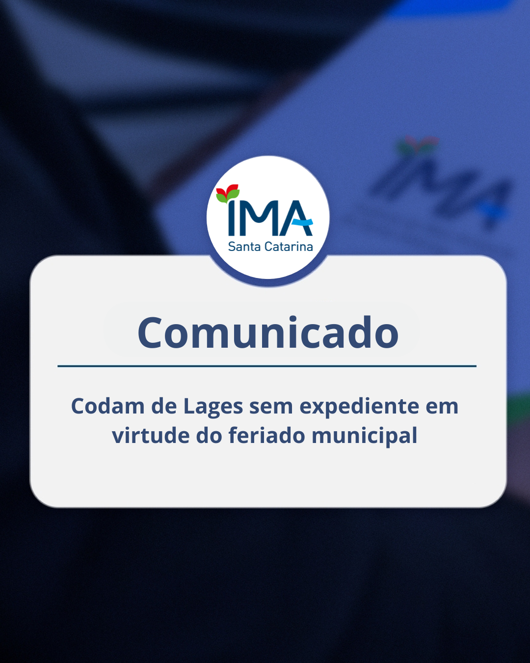 Coordenadoria Regional do Meio Ambiente de Lages sem expediente na sexta feira 15